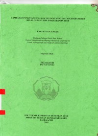 Image of Gambaran Pengetahuan Anak Tentang Menyikat Gigi pada Murid Kelas IV dan V SDN 28 Kota Banda Aceh