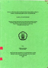 Image of Gambaran Pencegahan Gingivitis pada Siswa SMAN 1 Darul Imarah Kabupaten Aceh Besar