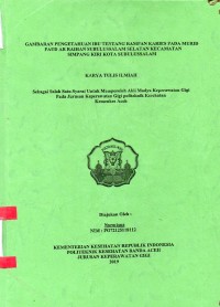Image of Gambaran Pengetahuan Ibu Tentang Rampan Karies pada Murid Paud Ar Raihan Subussalam Selatan Kecamatan Simpang Kiri Kota Subussalam