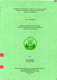 Image of Gambaran Pengetahuan Orang Tua Tentang Masa Pergantian Gigi Anak di SDN 28 Peusangan Kabupaten Bireuen
