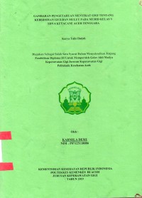Image of Gambaran Pengetahuan Menyikat Gigi Tentang Kebersihan dan Mulut pada Murid Kelas V SDN 4 Kutacane Aceh Tenggara