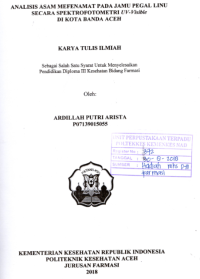 Image of Analisis Asam Mefenamat Pada Jamu Pegal Linu Secara Spektrofotometri Uv-Visible Di Kota Banda Aceh