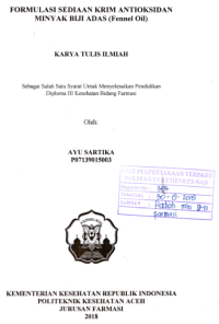 Image of Formulasi Sediaan Krim Antioksidan Minyak Biji Adas (Fennel Oil)