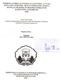 Image of Perbedaan Prevalensi Balita Stunting Antara Posyandu Purnama Dengan Posyandu Madya Di Wilayah Kerja Puskesmas Indrapuri Kabupaten Aceh Besar
