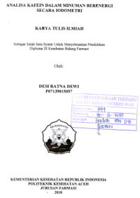 Image of Analisa Kafein Dalam Minuman Berenergi Secara Iodometri