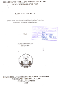 Image of Identifikasi Timbal (Pb) Pada Bedak Padat Dengan Metode Spot Test