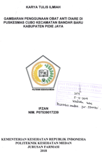 Image of Gambaran Penggunaan Obat Anti Diare Di Puskesmas Cubo Kecamatan Bandar Baru Kabupaten Pidie Jaya