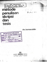 Image of Metode Penulisan Skripsi dan Tesis