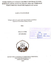 Image of Perbandingan Uji Daya Hambat Ekstrak Etanol Beberapa Jenis Jantung Pisang (Musa Sp) Terhadap Pertumbuhan Bakteri Staphylococus Aureus