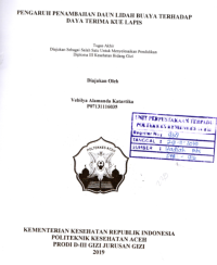Image of Pengaruh Penambahan Daun lidah Buaya Terhadap Daya Terima Kue Lapis