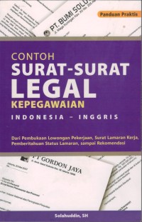 Image of Panduan Praktis Contoh Surat-Surat Legal Kepegawaian Indonesia-Inggris