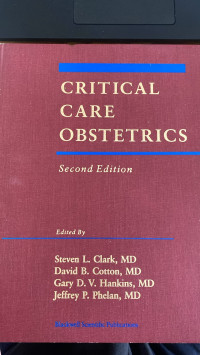 Image of Critical Care Obstetrics Ed: 2