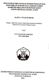 Image of Kepatuhan Melakukan Injeksi Insulin Dan Kestabilan Kadar Gula Darah Pasien Diabetes Mellitus Di Rumah Sakit Umum Meuraxa Banda Aceh