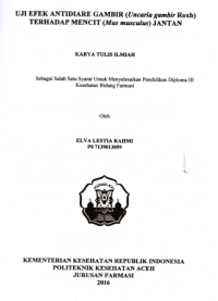 Image of Uji Efek Antidiare Gambir (Uncaria Gambir Roxb) Terhadap Mencit (Mus Musculus) Jantan