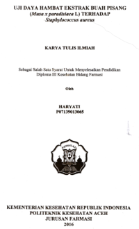Image of Uji Daya Hambat Ekstrak Buah Pisang (Musa X Paradisiaca L) Terhadap Staphylococcus Aureus