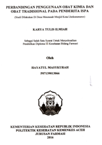 Image of Perbandingan Penggunaan Obat Kimia Dan Obat Tradisional Pada Penderita ISPA (Studi Dilakukan Di Desa Meunasah Mesjid Kota Lhokseumawe)