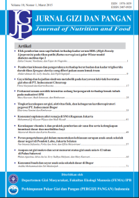 Image of Jurnal Gizi dan Pangan Vol. 10 No. 1