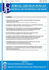 Image of Jurnal Gizi dan Pangan Vol. 13 No. 2