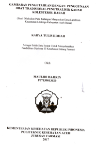 Image of Gambaran Pengetahuan Dengan Penggunaan Obat Tradisional Penetralisir Kadar Kolesterol Darah