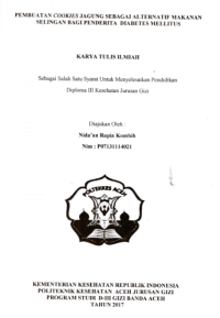 Image of Pembuatan Cookies Jagung Sebagai Alternatif Makanan Selingan Bagi Penderita Diabetes Mellitus