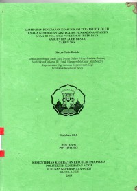 Image of Gambaran Penerapan Komunikasi Terapeutik Oleh Tenaga Kesehatan Gigi Dalam Penangganan Pasien Anak di Poli Gigi Puskesmas Ingin Jaya Kabupaten Aceh Besar Tahun 2016