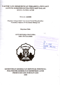 Image of Faktor Yang Berhubungan Terjadinya Penyakit Jantung Koroner Di Poli Penyakit Dalam RSUZA Banda Aceh