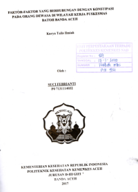 Image of Faktor-Faktor Yang Berhubungan Dengan Konstipasi Pada Orang Dewasa Di Wilayah Kerja Puskesmas Batoh Banda Aceh