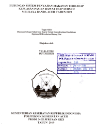 Image of Hubungan Sistem Penyajian Makanan Terhadap Kepuasan Pasien Rawat Inap Di RSUD Meuraxa Banda Aceh Tahun 2019